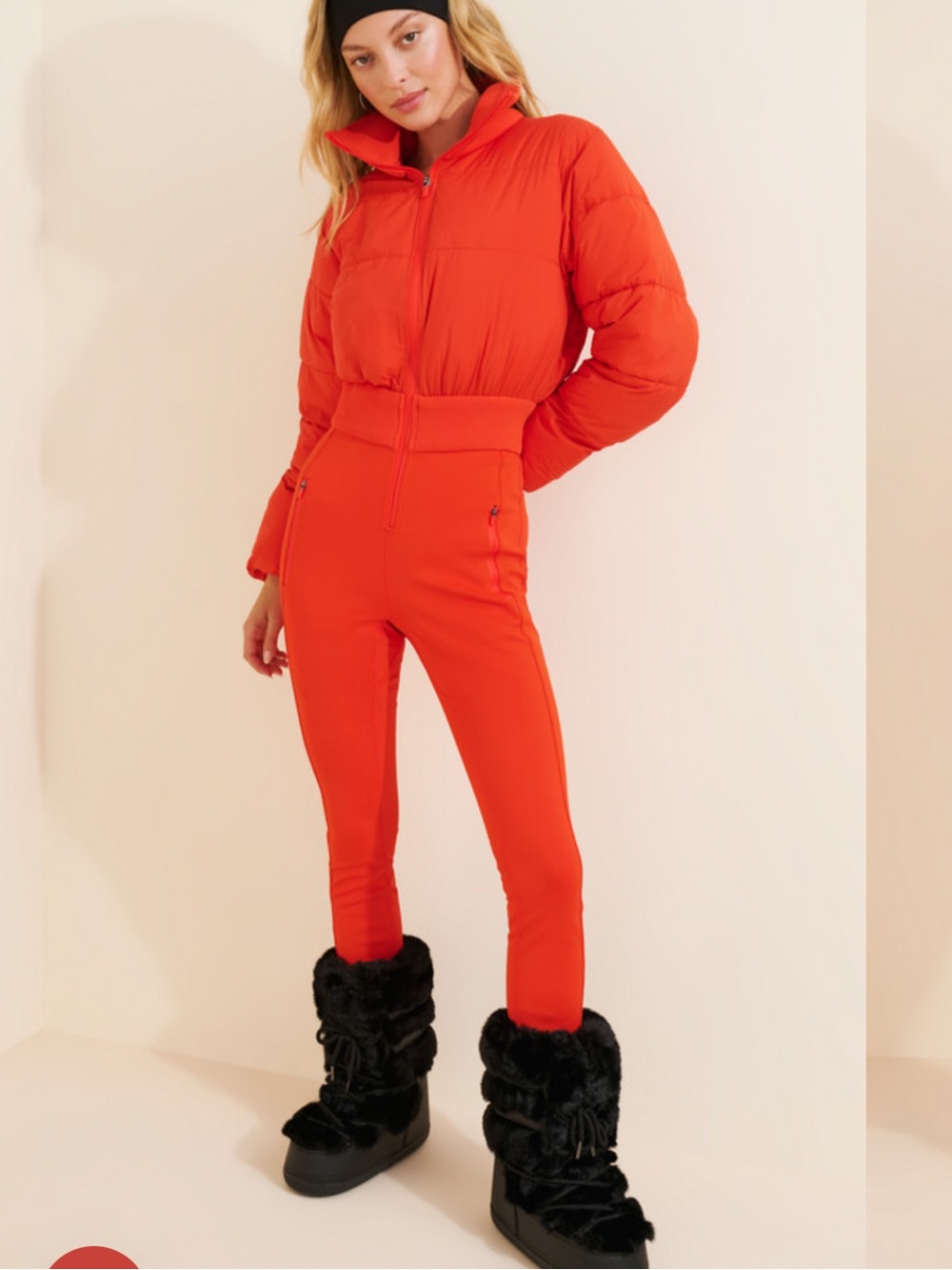 NWT Free People Downhill Diva ski suit in flame XS MSRP $498